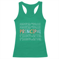 Boho Retro Vintage Principal Back to School Racerback Tank Top