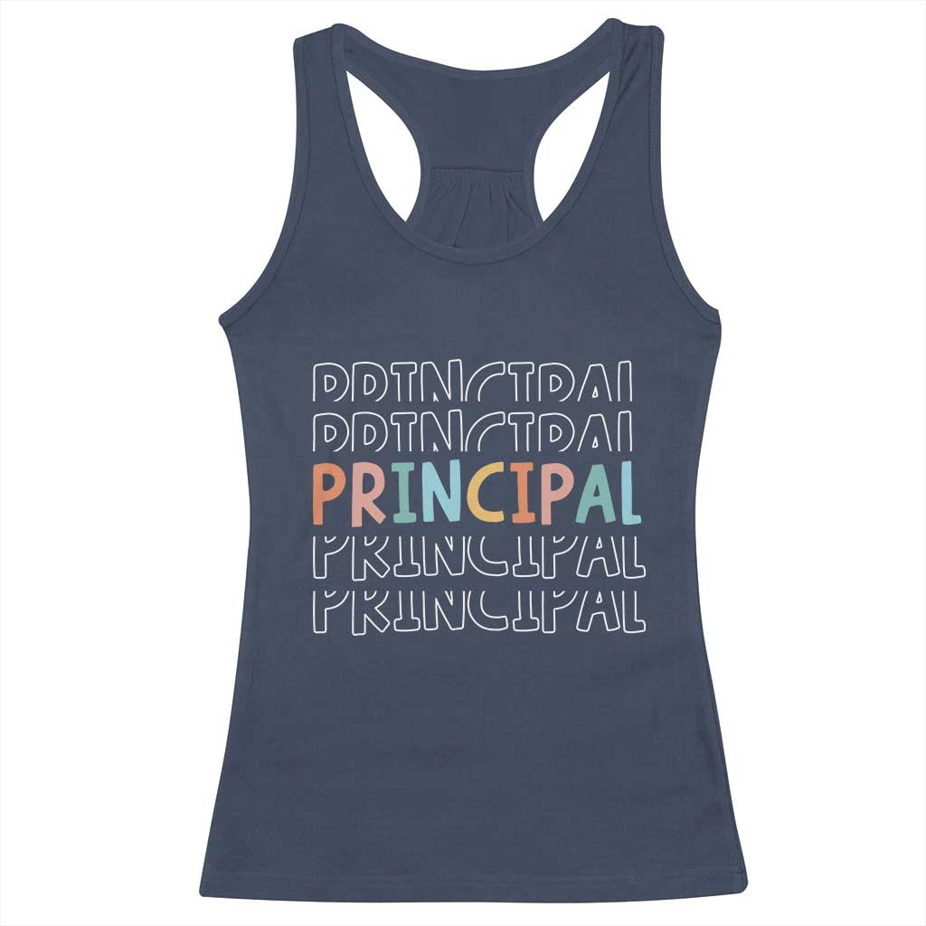 Boho Retro Vintage Principal Back to School Racerback Tank Top