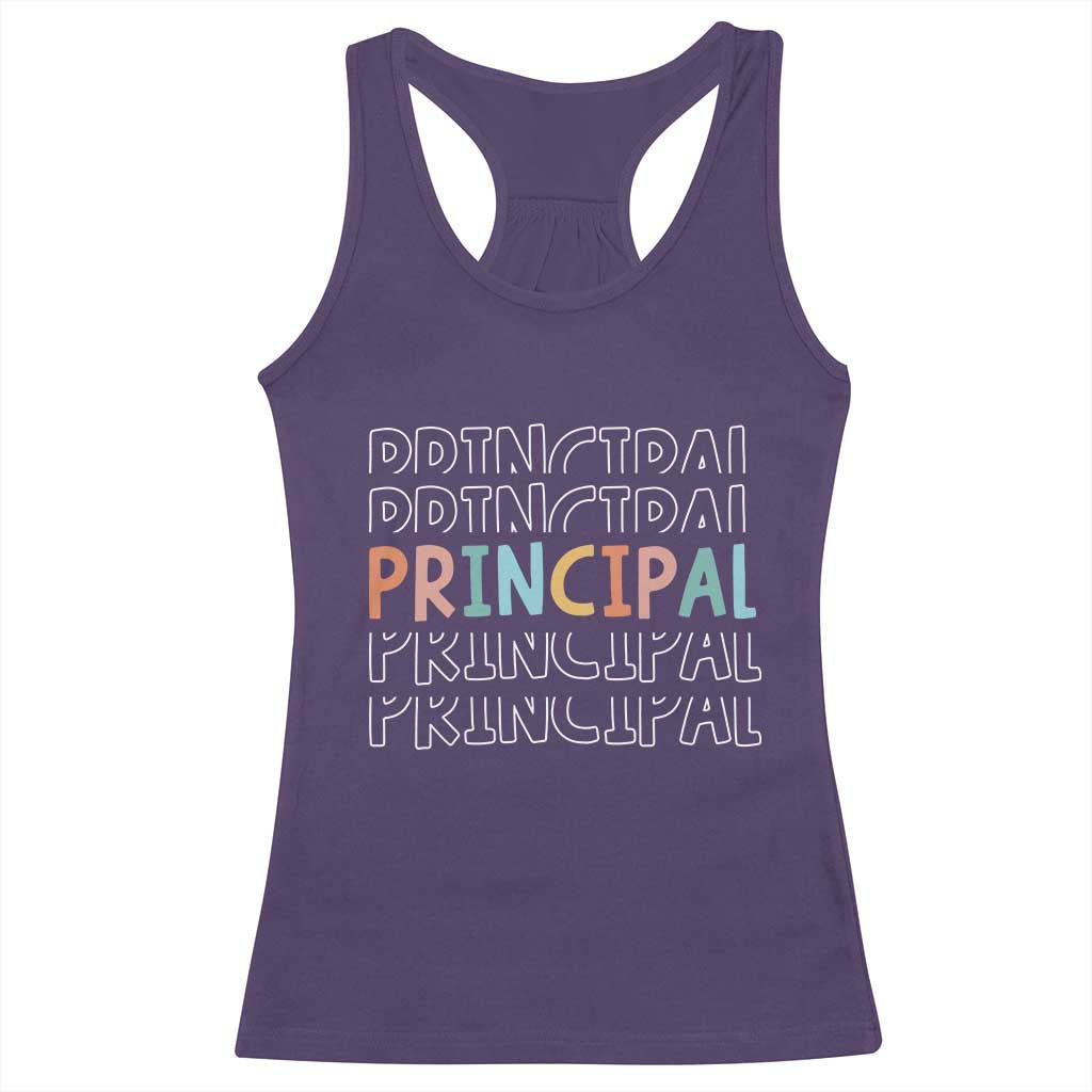 Boho Retro Vintage Principal Back to School Racerback Tank Top