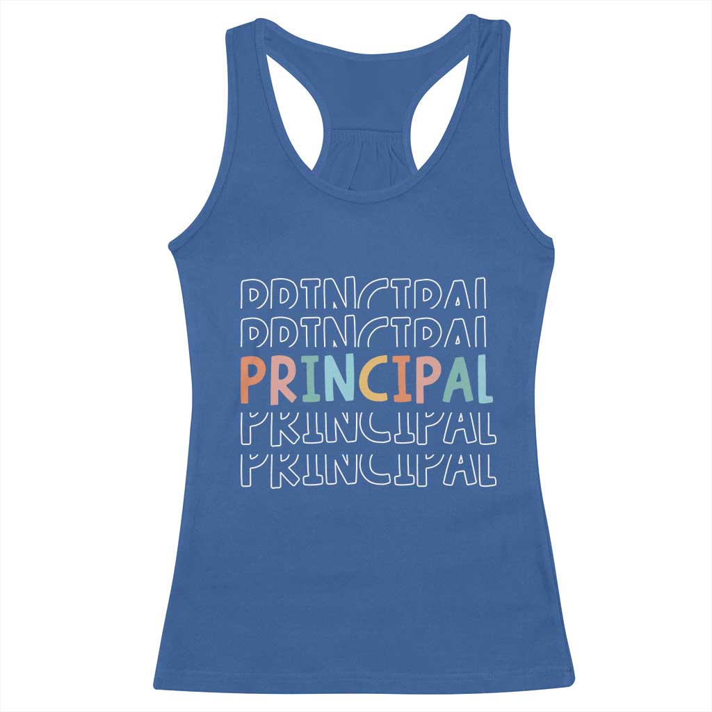 Boho Retro Vintage Principal Back to School Racerback Tank Top