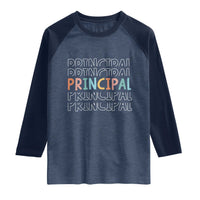Boho Retro Vintage Principal Back to School Raglan Shirt