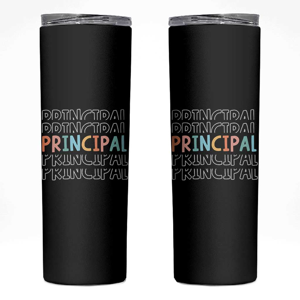 Boho Retro Vintage Principal Back to School Skinny Tumbler