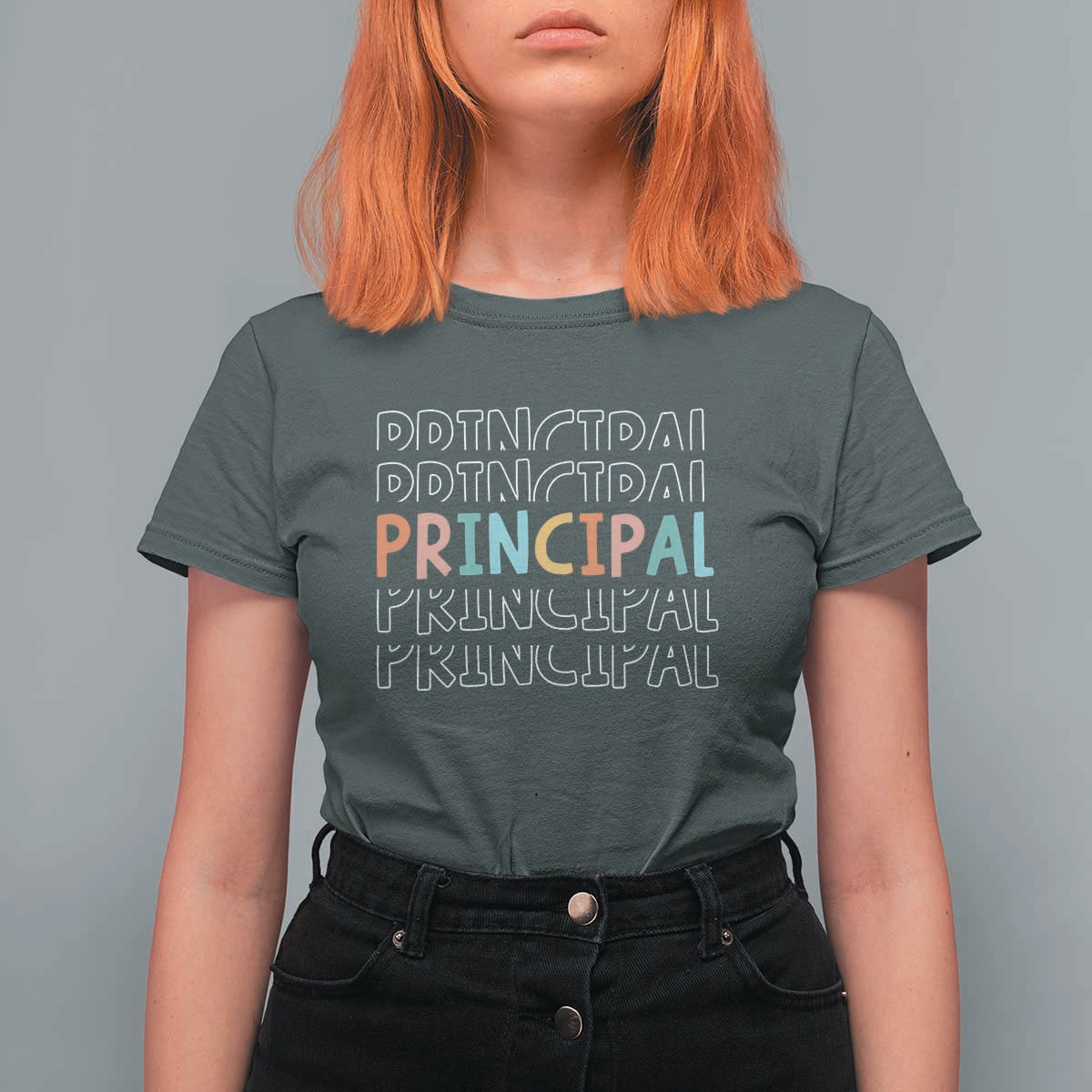 Boho Retro Vintage Principal Back to School T Shirt For Women