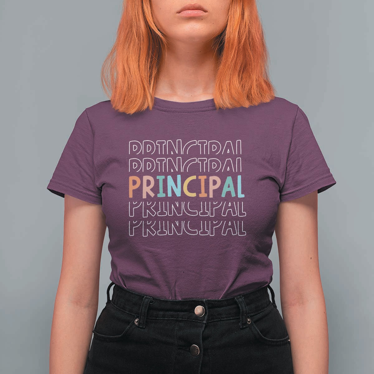 Boho Retro Vintage Principal Back to School T Shirt For Women