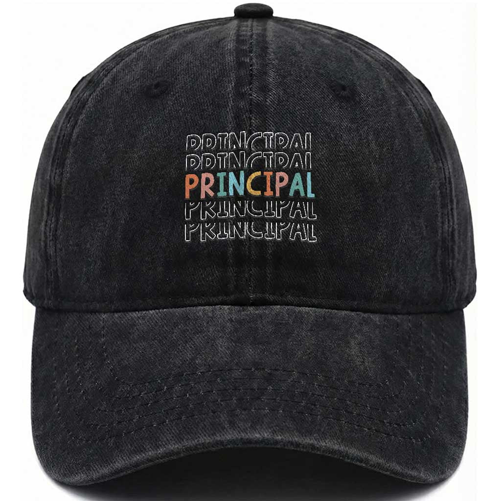 Boho Retro Vintage Principal Back to School Washed Cotton Baseball Cap
