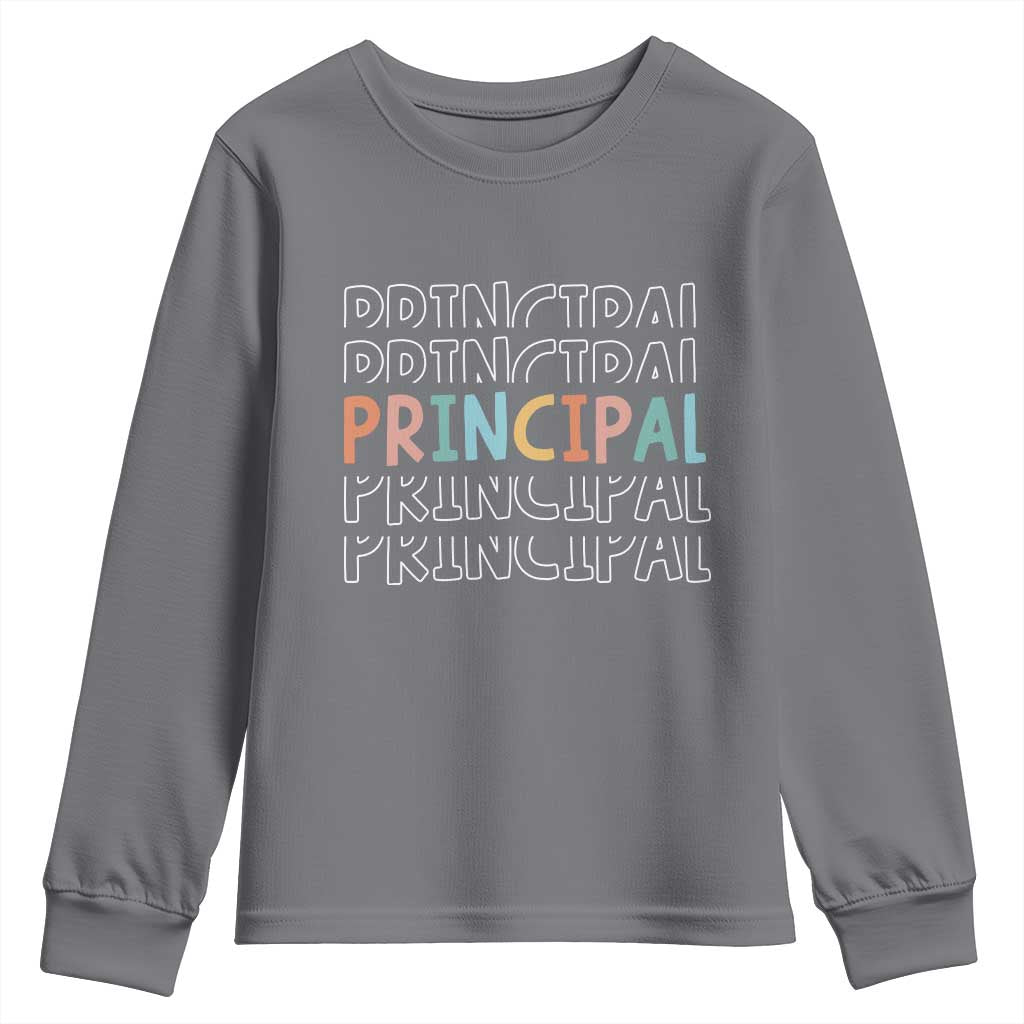 Boho Retro Vintage Principal Back to School Youth Sweatshirt