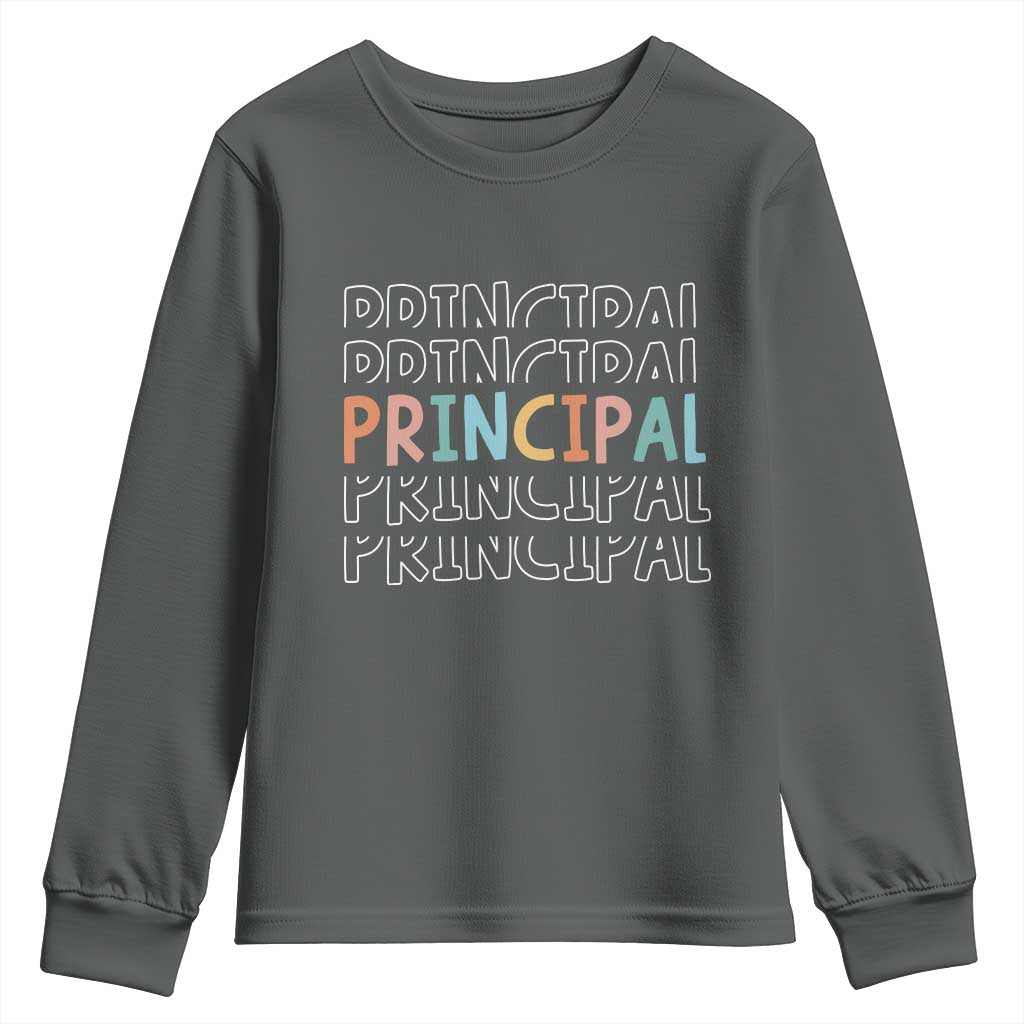 Boho Retro Vintage Principal Back to School Youth Sweatshirt