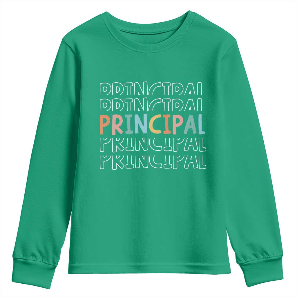 Boho Retro Vintage Principal Back to School Youth Sweatshirt