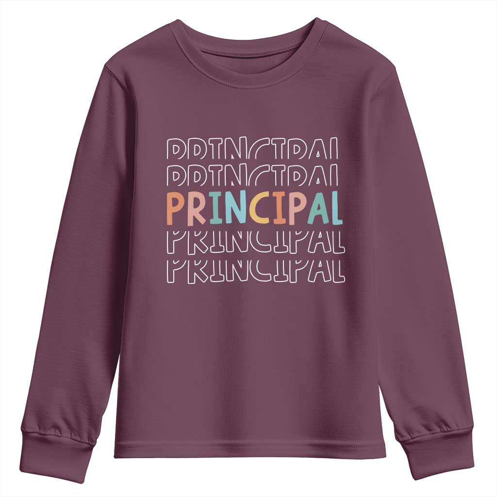 Boho Retro Vintage Principal Back to School Youth Sweatshirt
