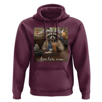 Funny School Therapist Raccoon Drinking Iced Coffee Hoodie