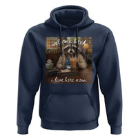 Funny School Therapist Raccoon Drinking Iced Coffee Hoodie