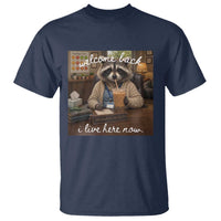 Funny School Therapist Raccoon Drinking Iced Coffee T Shirt
