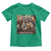 Funny School Therapist Raccoon Drinking Iced Coffee Toddler T Shirt