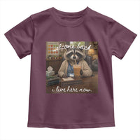 Funny School Therapist Raccoon Drinking Iced Coffee Toddler T Shirt