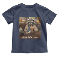 Funny School Therapist Raccoon Drinking Iced Coffee Toddler T Shirt