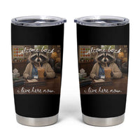 Funny School Therapist Raccoon Drinking Iced Coffee Tumbler Cup