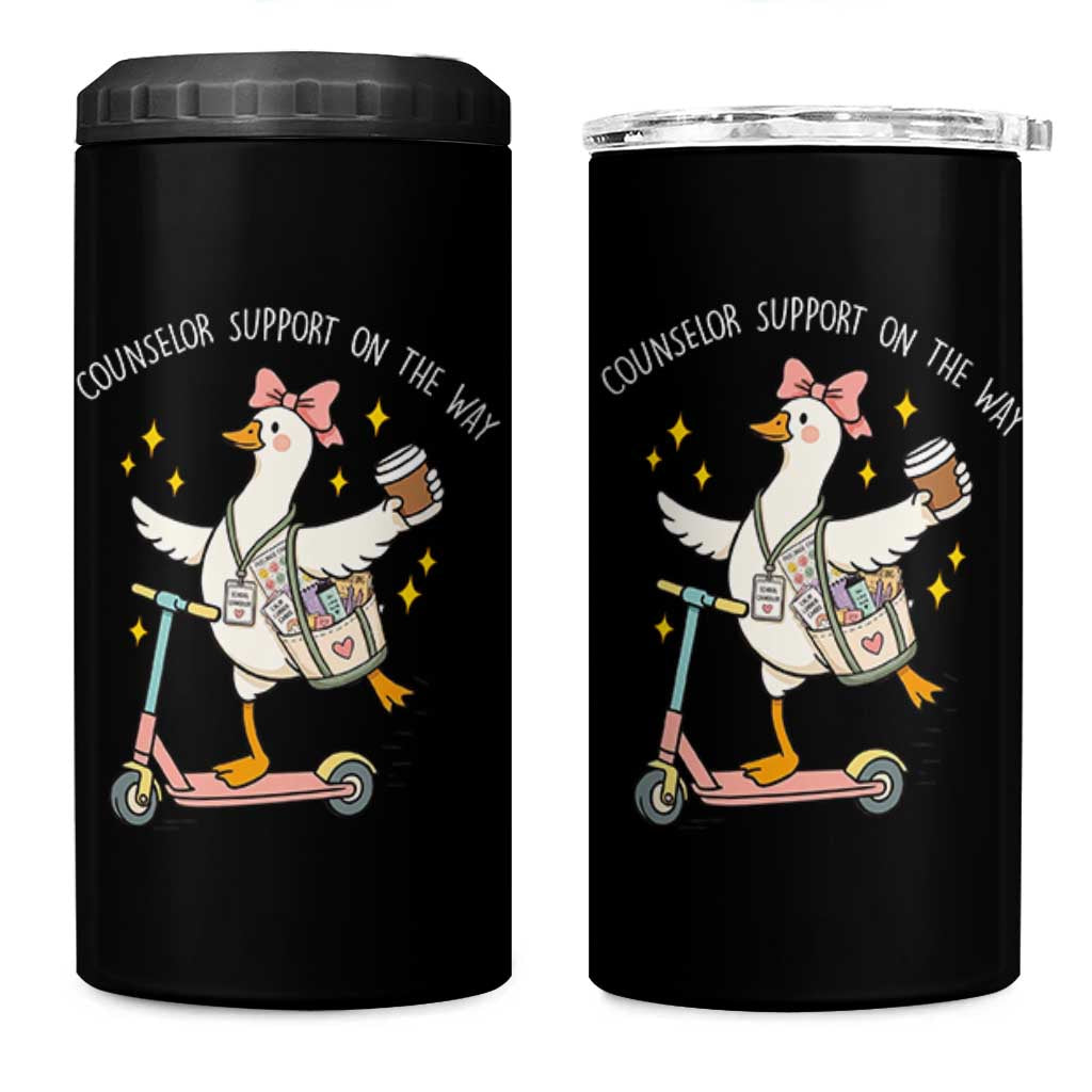 Counselor Support On The Way 4 in 1 Can Cooler Tumbler Silly Goose School Counselor