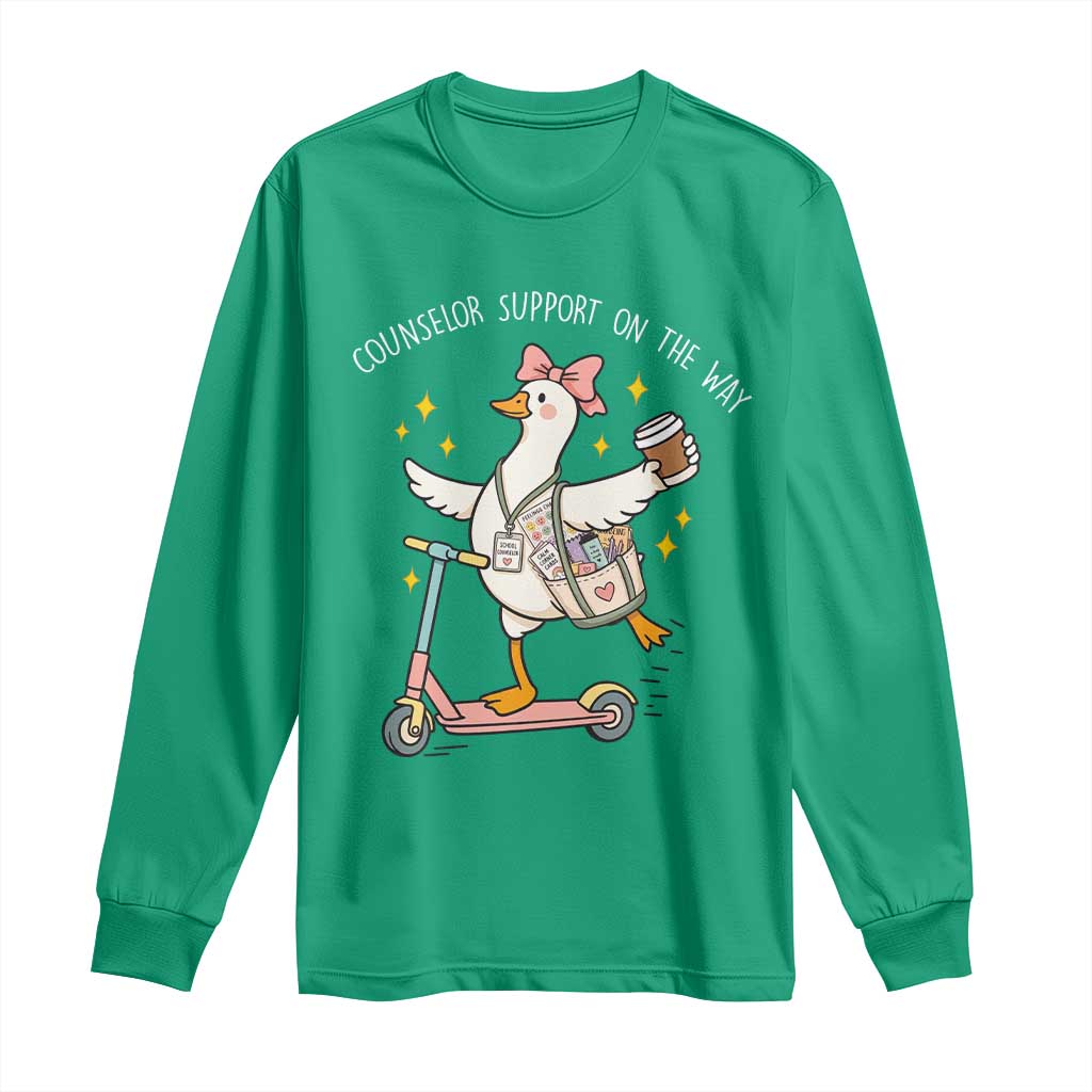 Counselor Support On The Way Long Sleeve Shirt Silly Goose School Counselor