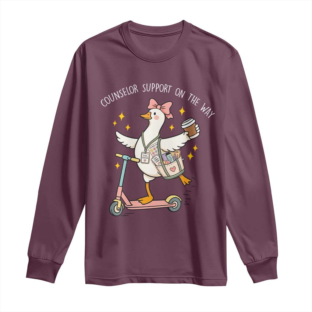 Counselor Support On The Way Long Sleeve Shirt Silly Goose School Counselor