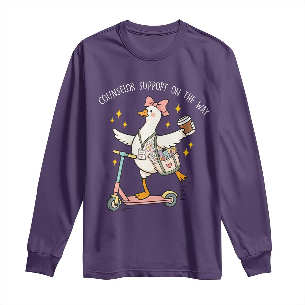 Counselor Support On The Way Long Sleeve Shirt Silly Goose School Counselor