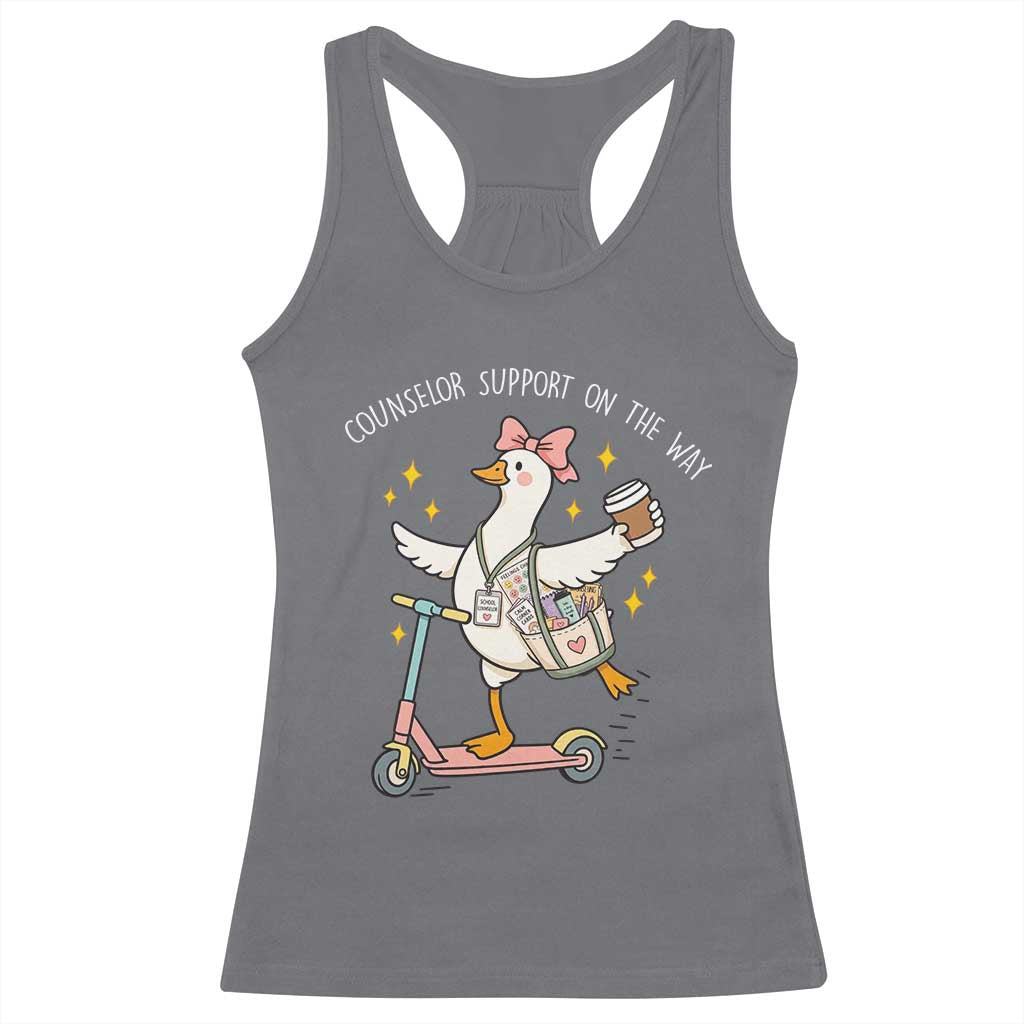 Counselor Support On The Way Racerback Tank Top Silly Goose School Counselor
