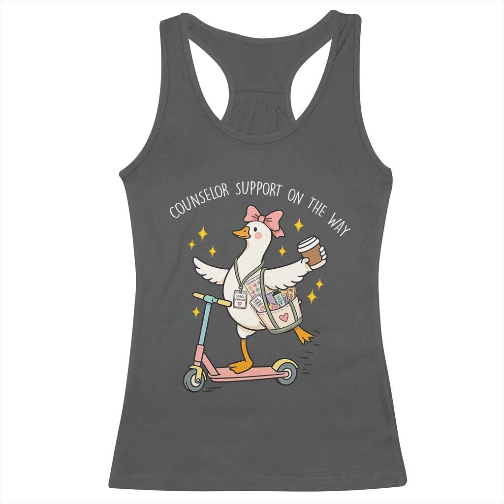 Counselor Support On The Way Racerback Tank Top Silly Goose School Counselor