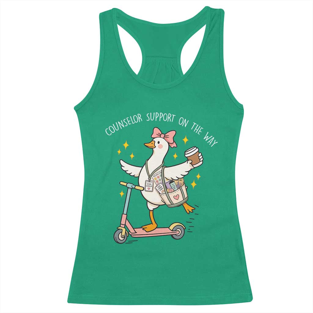 Counselor Support On The Way Racerback Tank Top Silly Goose School Counselor