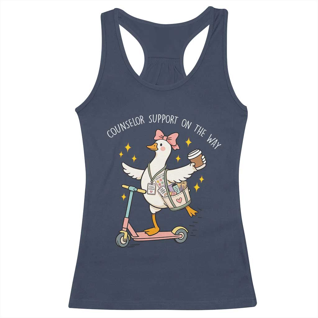 Counselor Support On The Way Racerback Tank Top Silly Goose School Counselor