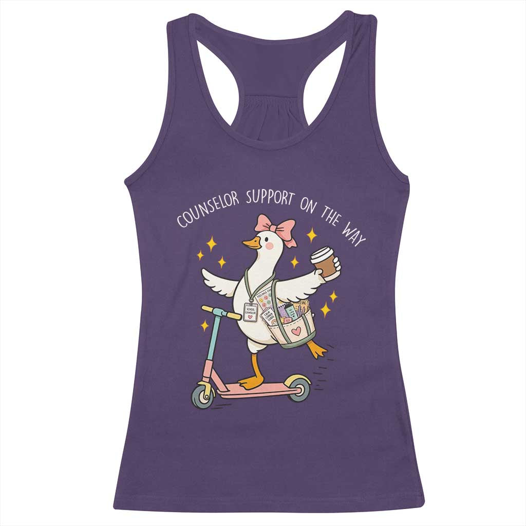 Counselor Support On The Way Racerback Tank Top Silly Goose School Counselor