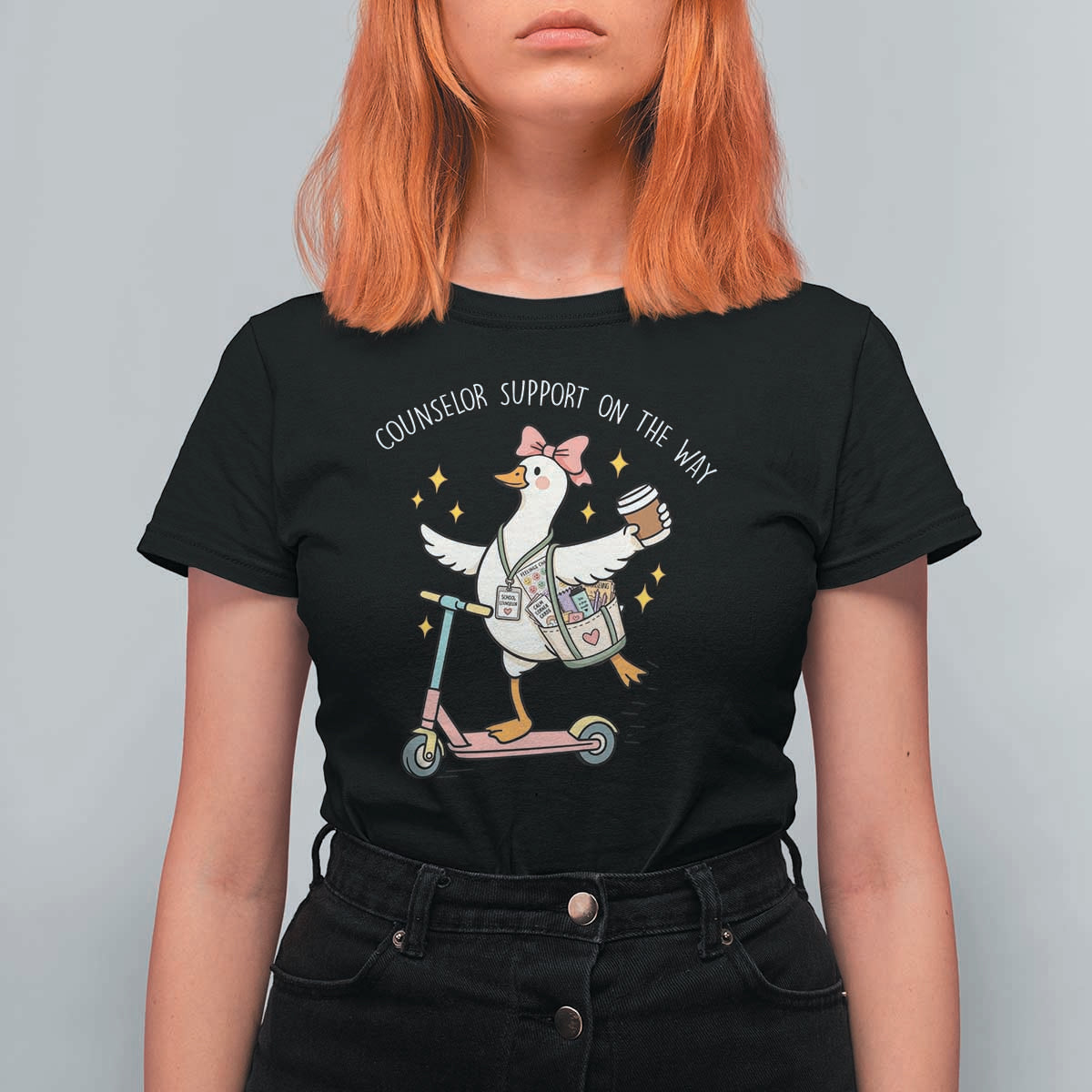 Counselor Support On The Way T Shirt For Women Silly Goose School Counselor