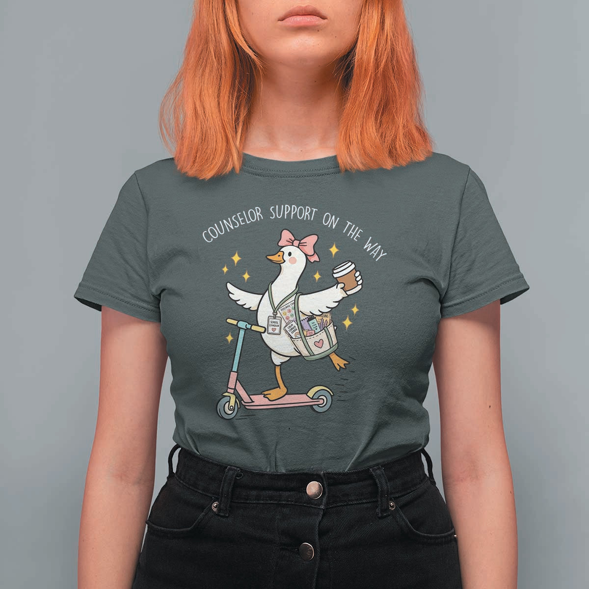 Counselor Support On The Way T Shirt For Women Silly Goose School Counselor