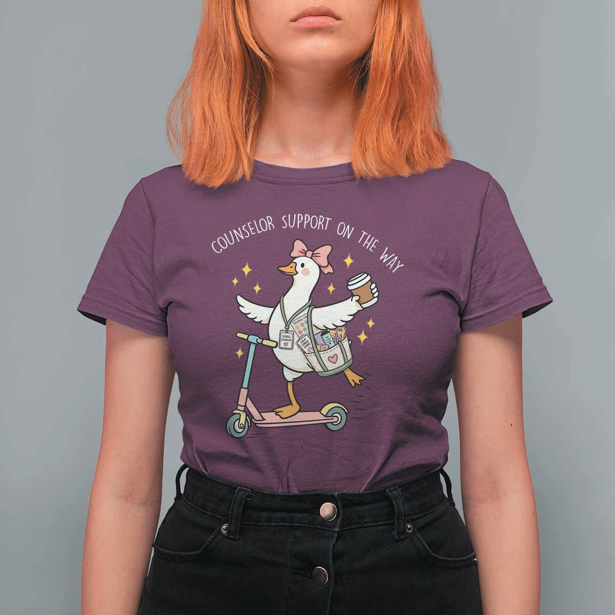 Counselor Support On The Way T Shirt For Women Silly Goose School Counselor
