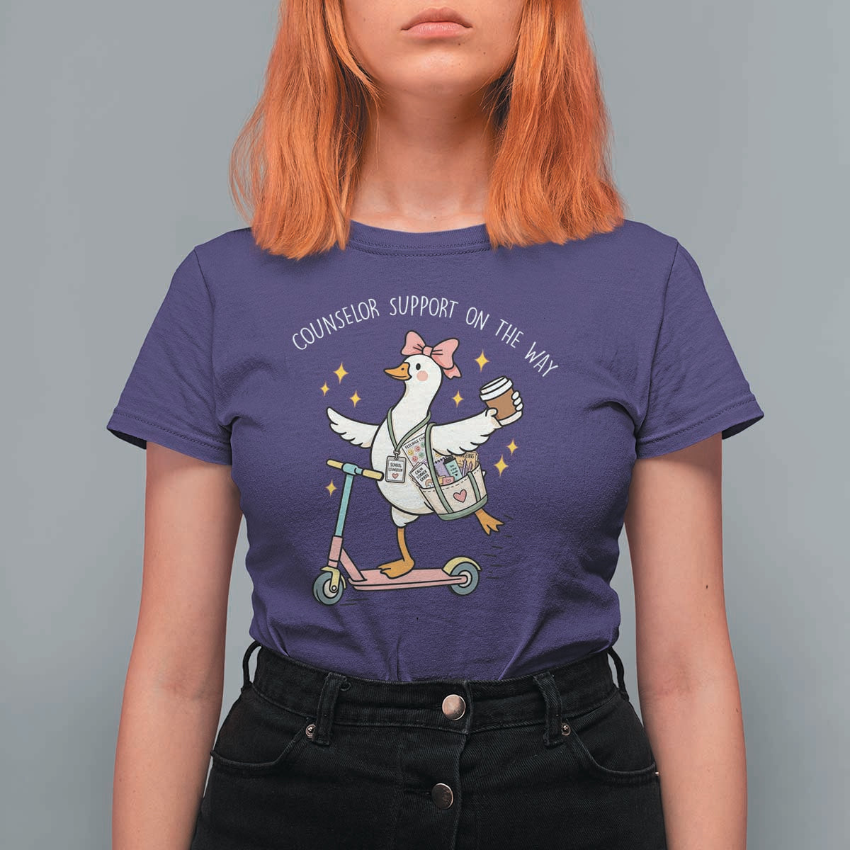 Counselor Support On The Way T Shirt For Women Silly Goose School Counselor