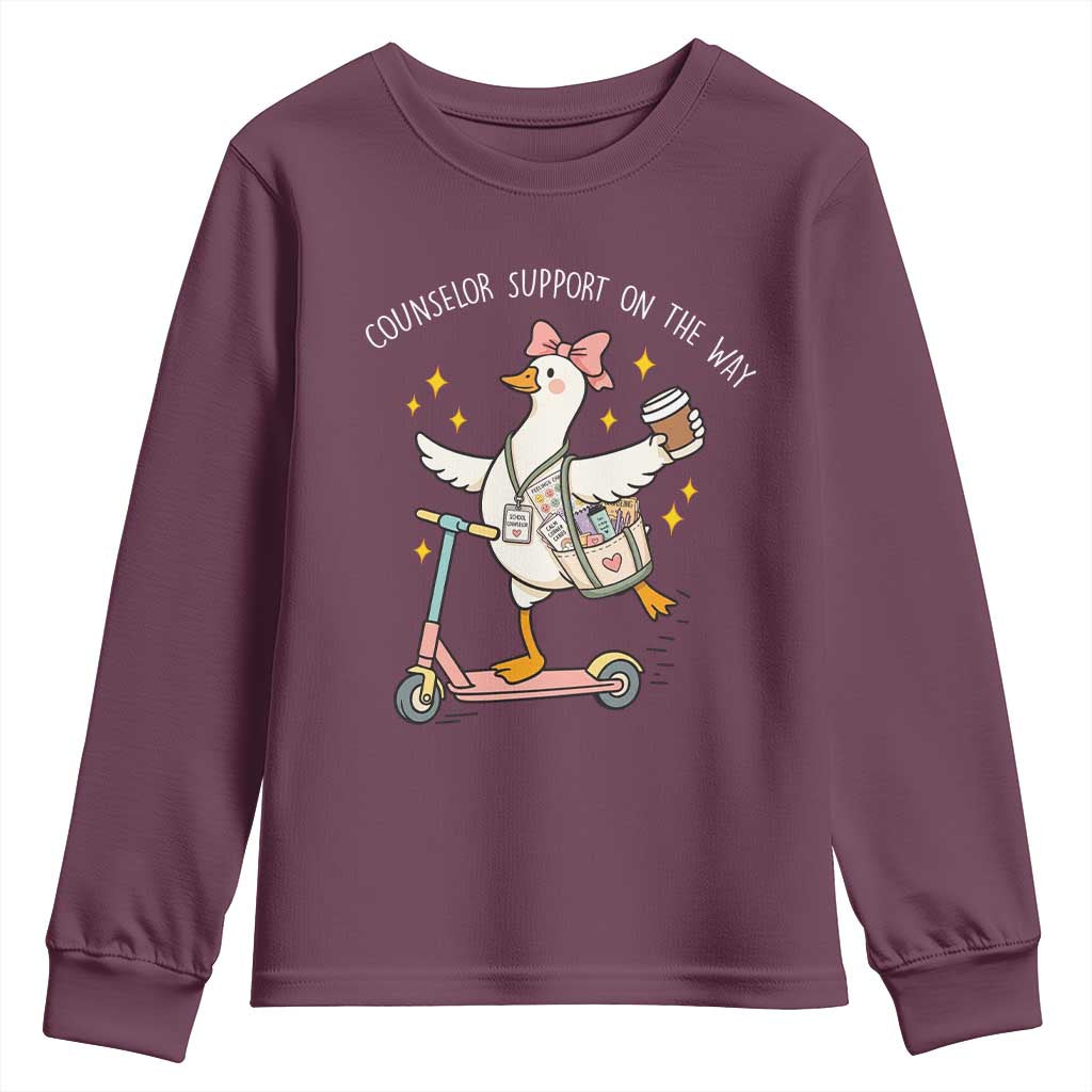 Counselor Support On The Way Youth Sweatshirt Silly Goose School Counselor