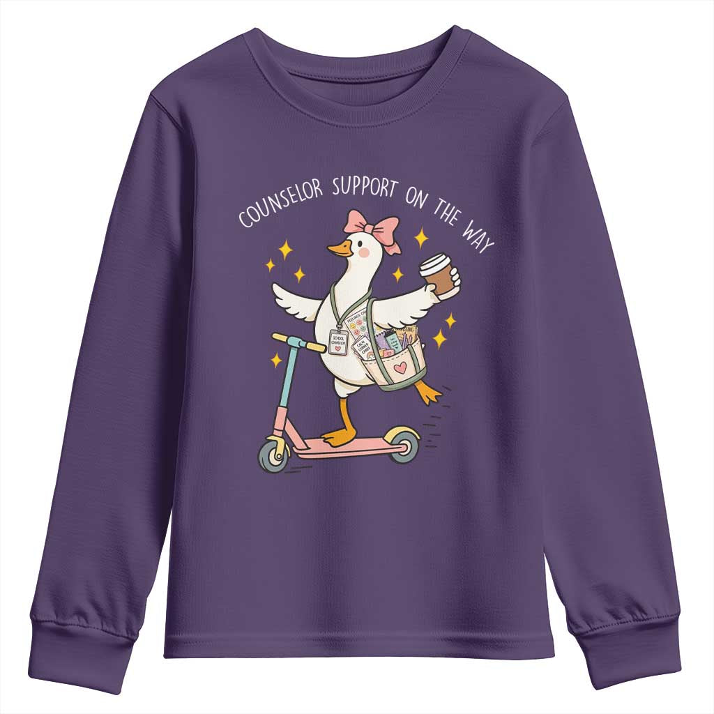 Counselor Support On The Way Youth Sweatshirt Silly Goose School Counselor