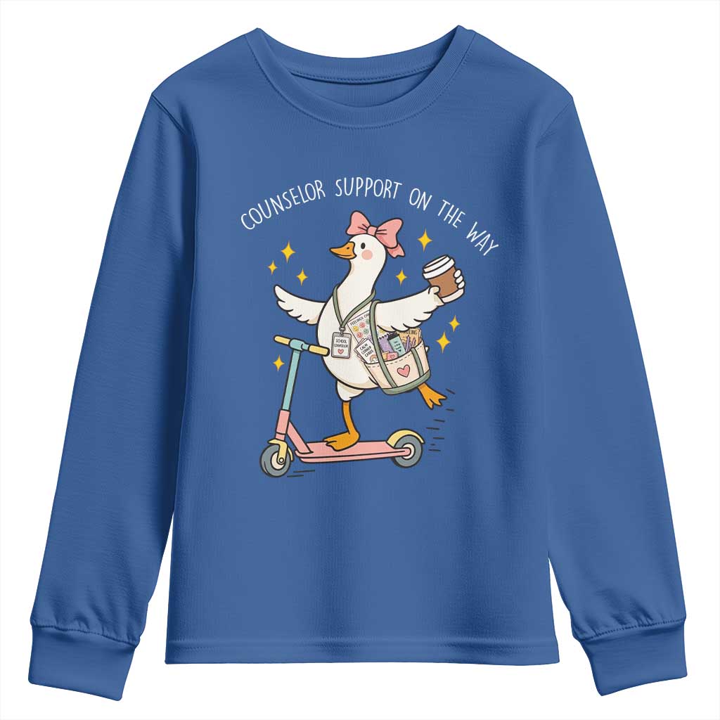 Counselor Support On The Way Youth Sweatshirt Silly Goose School Counselor