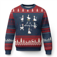 Silly Goose It is Okay to Mental Health Ugly Christmas Sweater Counselor Special Education