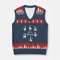 Silly Goose It is Okay to Mental Health V-Neck Knit Sweater Vest Counselor Special Education