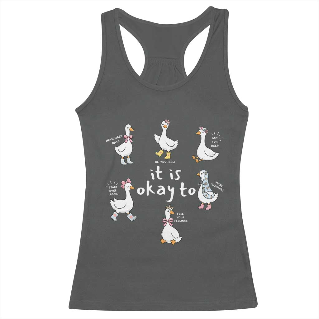 Silly Goose It is Okay to Mental Health Racerback Tank Top Counselor Special Education