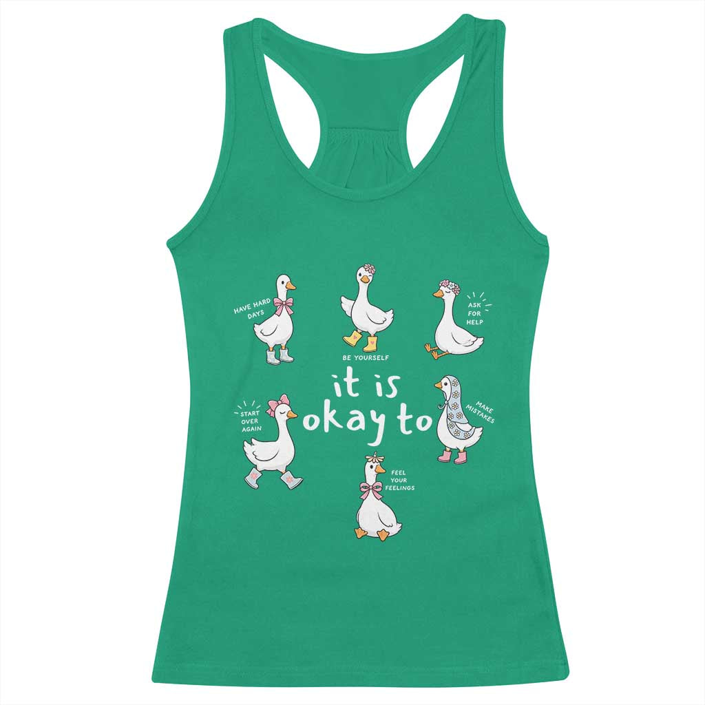 Silly Goose It is Okay to Mental Health Racerback Tank Top Counselor Special Education