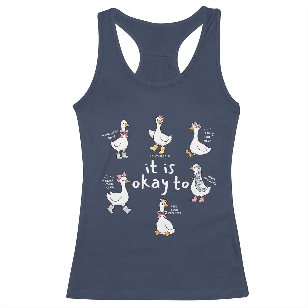 Silly Goose It is Okay to Mental Health Racerback Tank Top Counselor Special Education