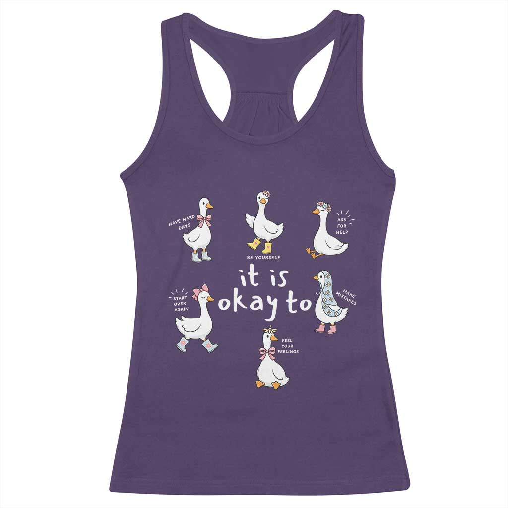 Silly Goose It is Okay to Mental Health Racerback Tank Top Counselor Special Education