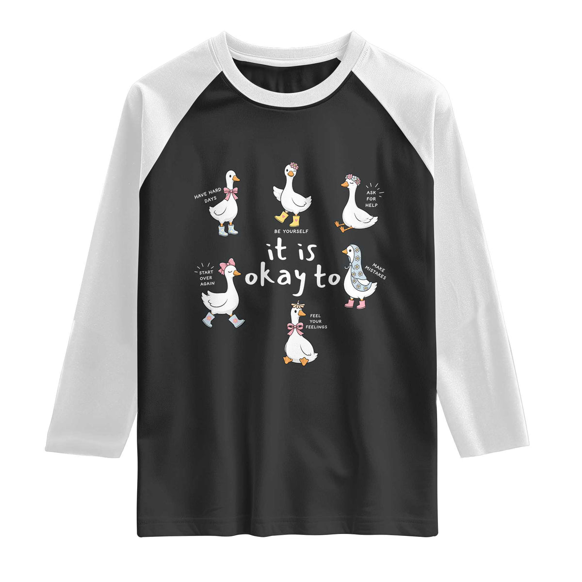 Silly Goose It is Okay to Mental Health Raglan Shirt Counselor Special Education