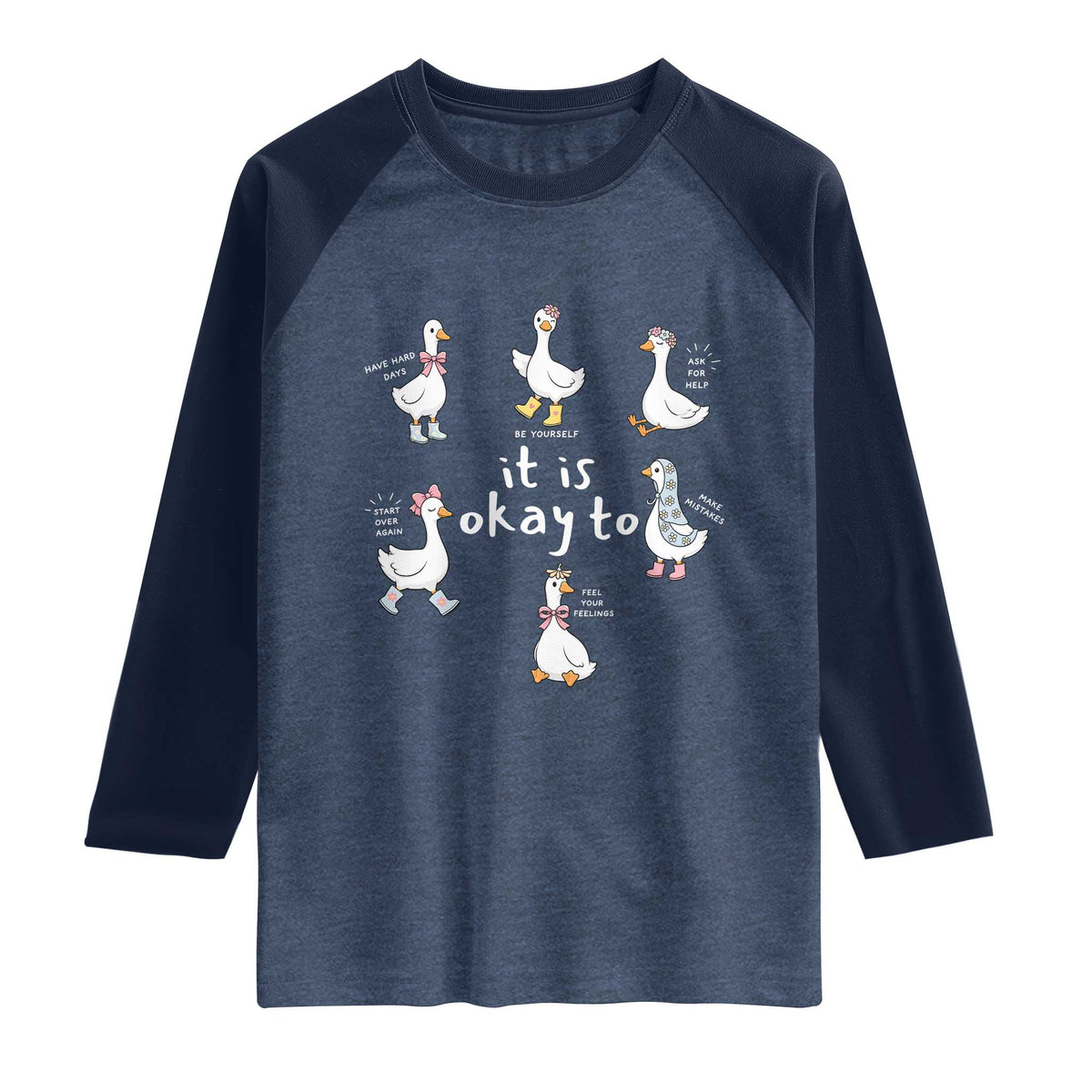 Silly Goose It is Okay to Mental Health Raglan Shirt Counselor Special Education