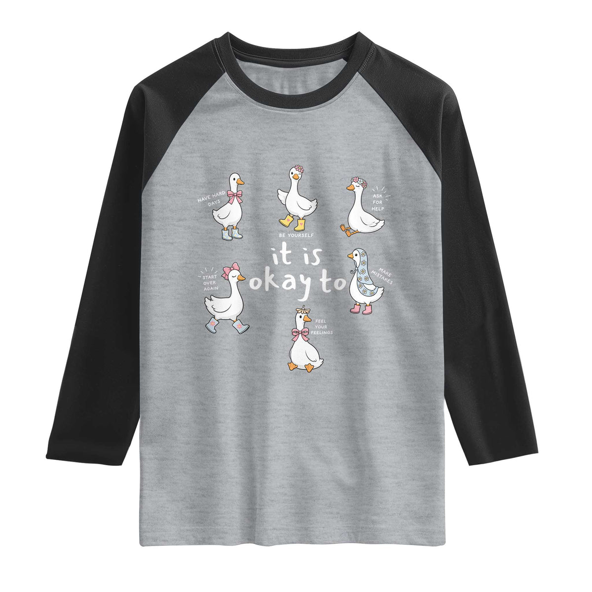 Silly Goose It is Okay to Mental Health Raglan Shirt Counselor Special Education