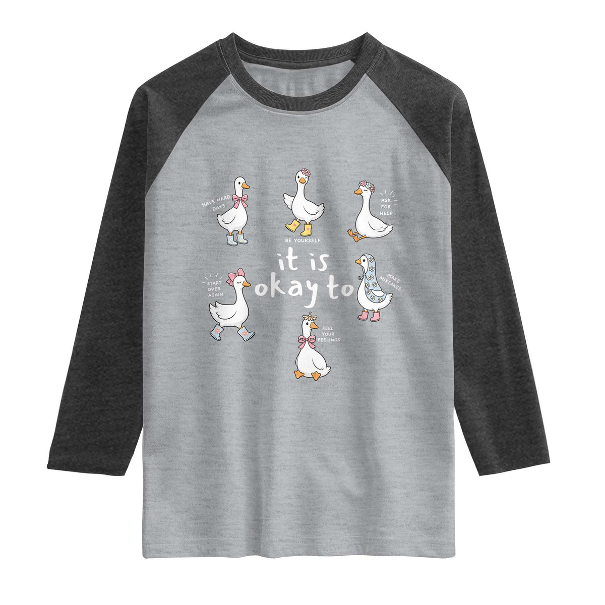 Silly Goose It is Okay to Mental Health Raglan Shirt Counselor Special Education