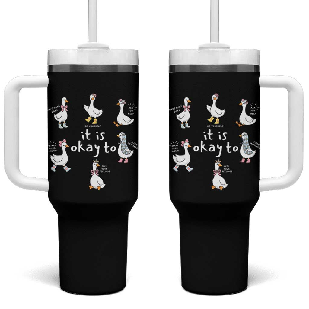 Silly Goose It is Okay to Mental Health Tumbler With Handle Counselor Special Education