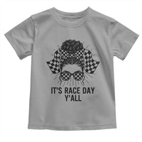 Racing Car Checkered Flag Toddler T Shirt Messy Bun Woman Race Day - Wonder Print Shop