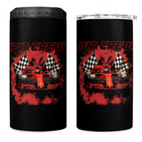 Racing Car Checkered Flag 4 in 1 Can Cooler Tumbler Pit Crew Race Car
