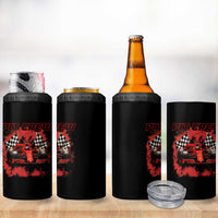 Racing Car Checkered Flag 4 in 1 Can Cooler Tumbler Pit Crew Race Car